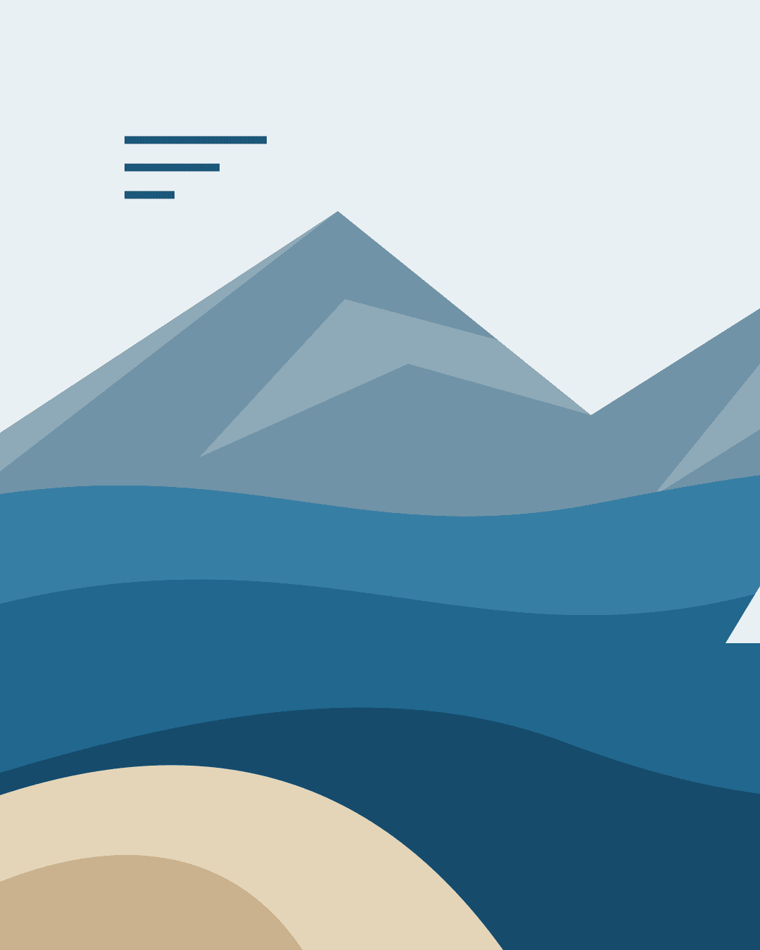 Carousel slide 1 of 3, the mountain and sandy shoreline, 1080 by 1350 pixels