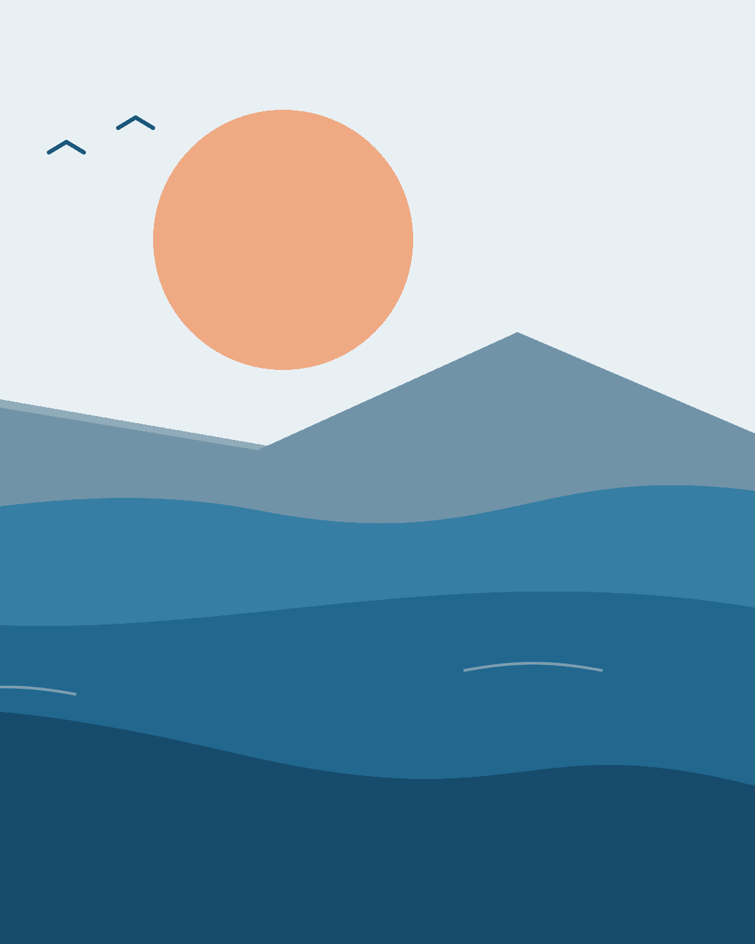 Carousel slide 3 of 3, the coral sun over blue water, 1080 by 1350 pixels